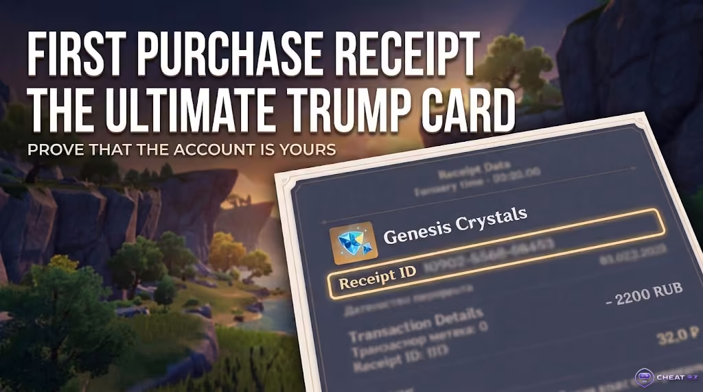 Example payment receipt for an initial Genesis Crystal purchase used in support ban appeals