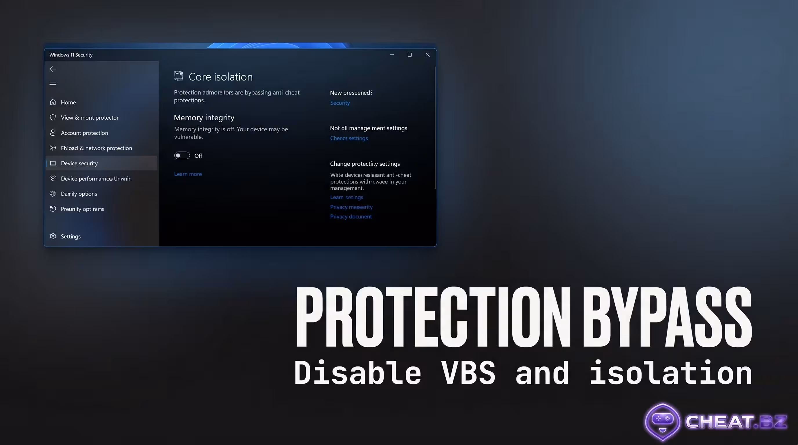 Disable VBS Windows 11 for TFD cheat