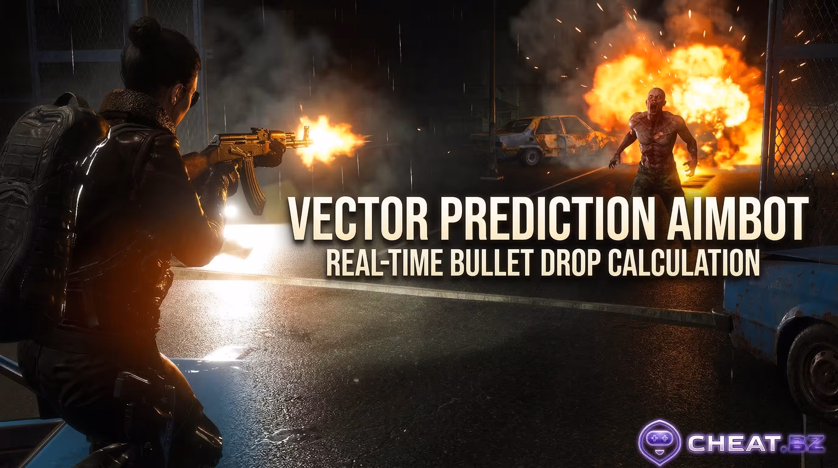 SCUM Aimbot configuration menu with bullet drop prediction