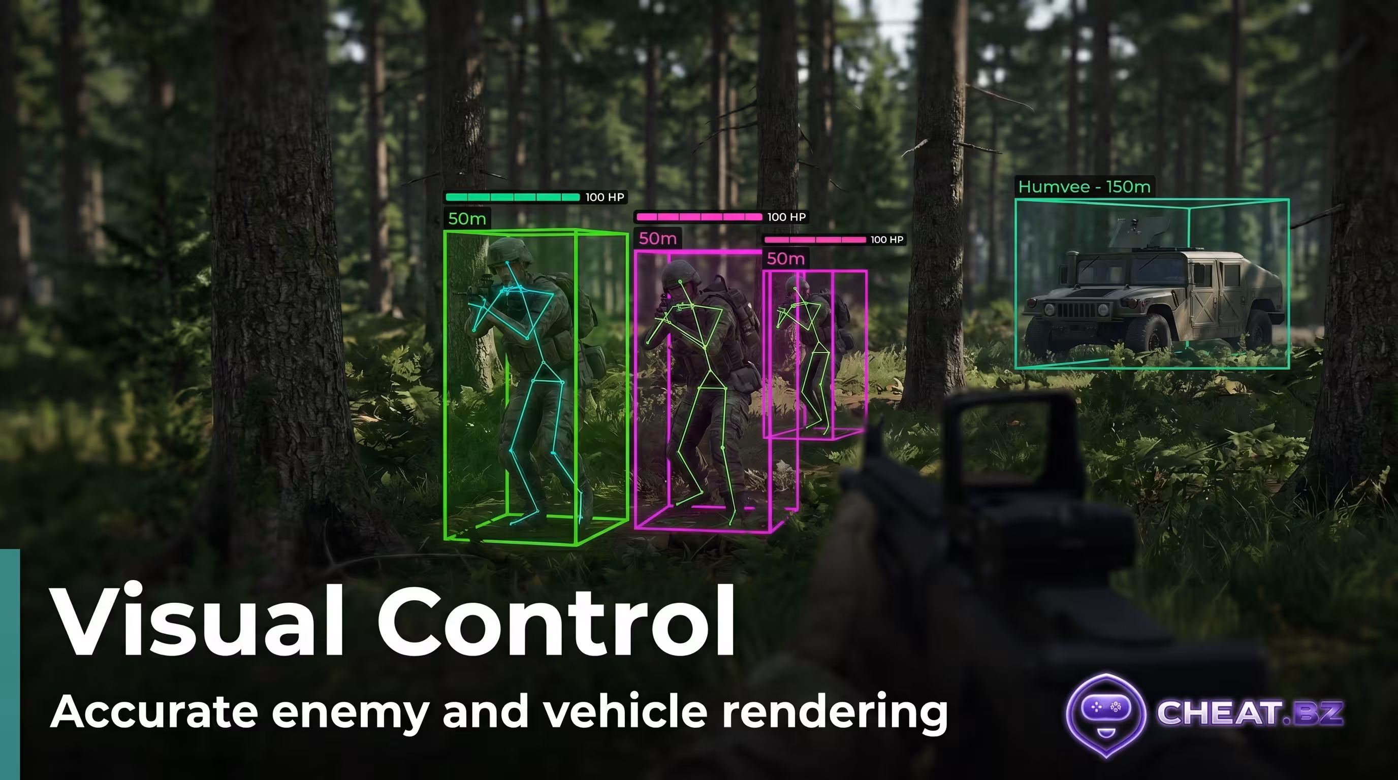 Arma Reforger Wallhack visual comparison of Internal and External
